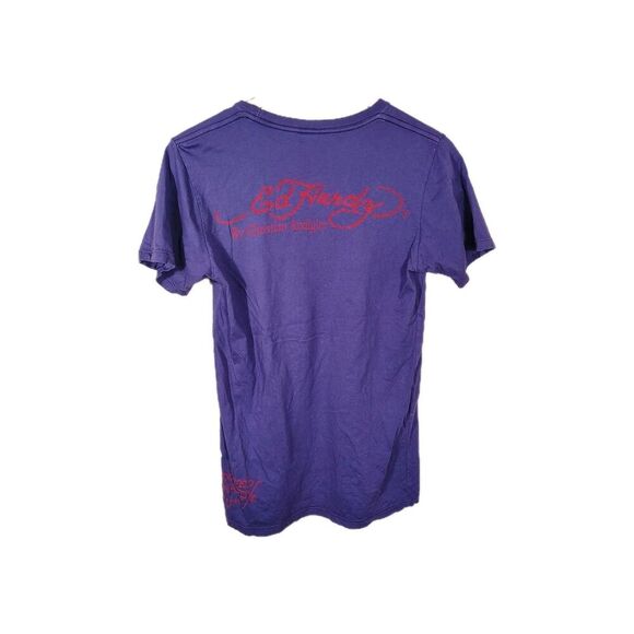 Ed Hardy Love Kills Slowly Men’s Small Purple Graphic Tee Y2K Tattoo Skull 2000s - Picture 3 of 8